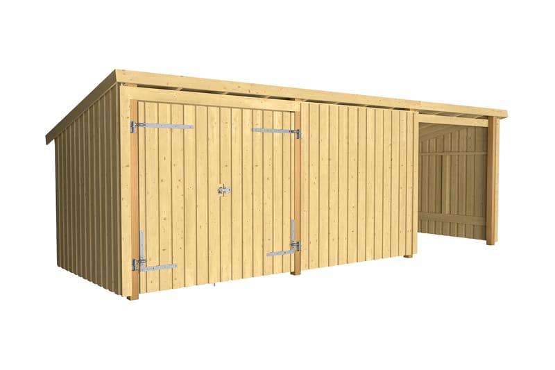 PLUS Nordic Multi Puutarhavaja 14 m² - 3 moduulia tuplaovell - Harmaa - Piha & ulkoaltaat - Lasiterassi & pihamökki - Mökit - Vierasmökki