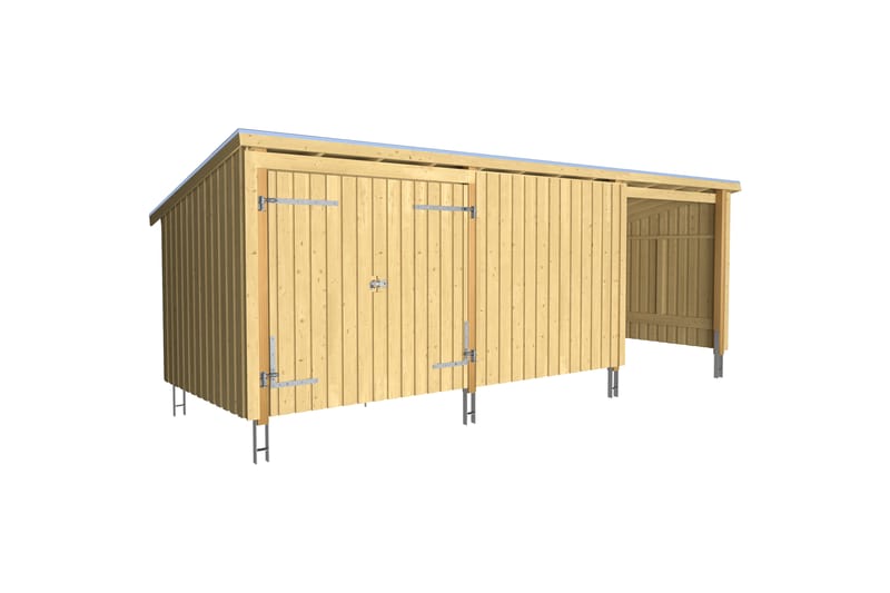 PLUS Nordic Multi Puutarhavaja 14 m² - 3 moduulia tuplaovell - Harmaa - Piha & ulkoaltaat - Lasiterassi & pihamökki - Mökit - Vierasmökki