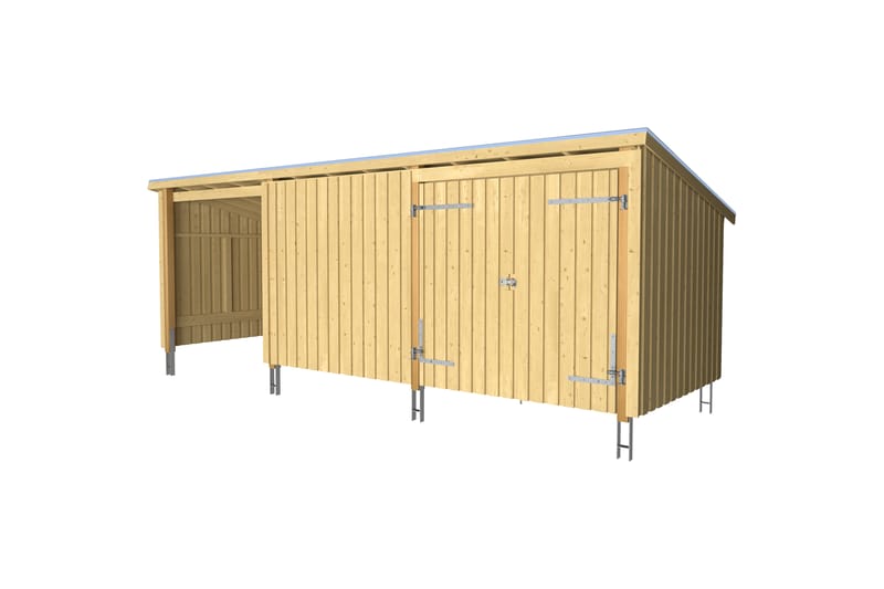 PLUS Nordic Multi Puutarhavaja 14 m² - 3 moduulia tuplaovell - Harmaa - Piha & ulkoaltaat - Lasiterassi & pihamökki - Mökit - Vierasmökki