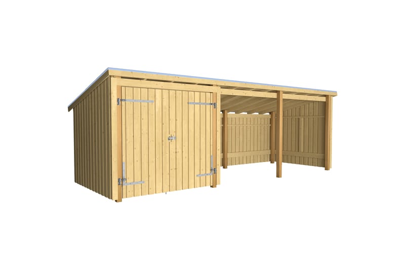 PLUS Nordic Multi Puutarhavaja 14 m² - 3 moduulia tuplaovell - Harmaa - Piha & ulkoaltaat - Lasiterassi & pihamökki - Mökit - Vierasmökki