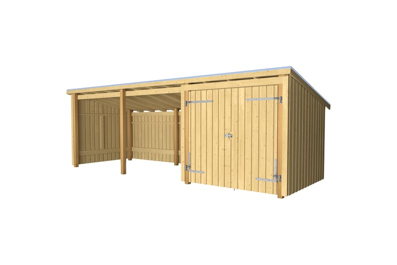 PLUS Nordic Multi Puutarhavaja 14 m² - 3 moduulia tuplaovell - Harmaa - Piha & ulkoaltaat - Lasiterassi & pihamökki - Mökit - Vierasmökki