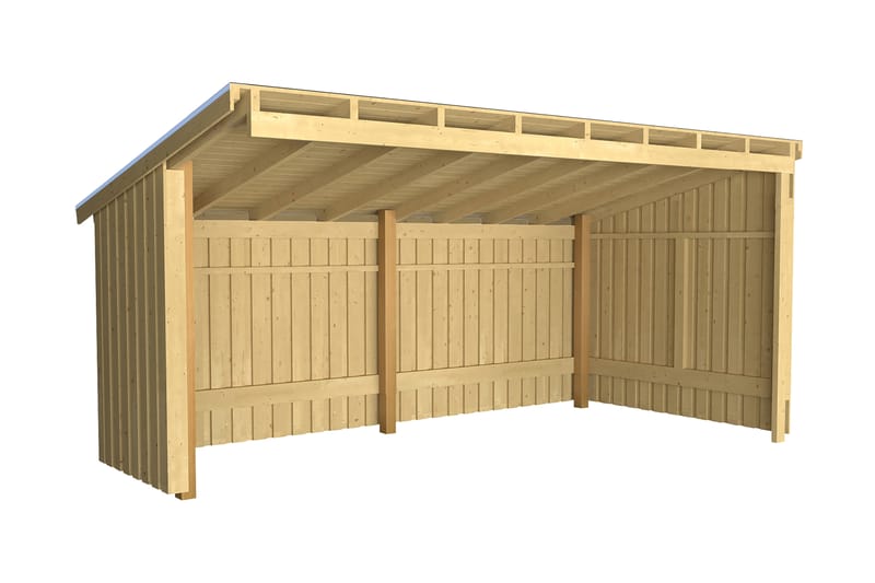PLUS Nordic Multi Puutarhavaja Seinämalli 9,5 m² - Puoliksi - Harmaa - Piha & ulkoaltaat - Lasiterassi & pihamökki - Mökit - Vierasmökki