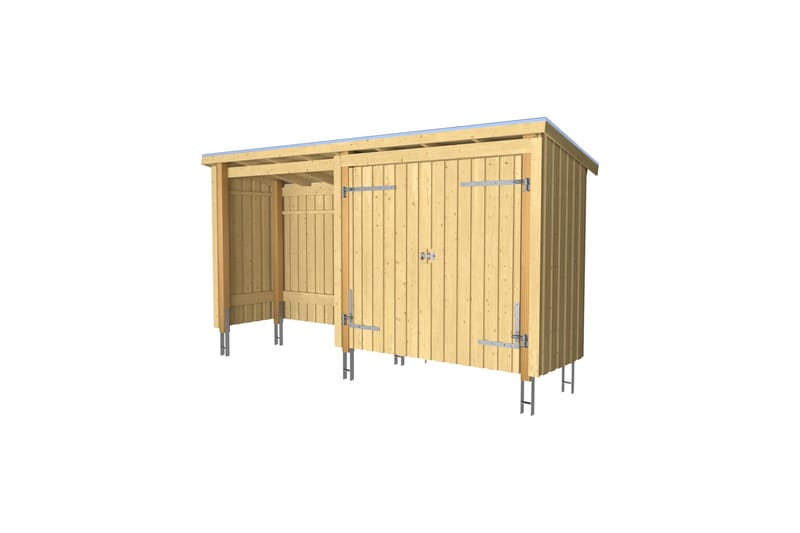 PLUS Nordic Multi Puutarhavaja 4,7 m² - 2 moduulia tuplaovel - Harmaa - Piha & ulkoaltaat - Lasiterassi & pihamökki - Mökit - Vierasmökki