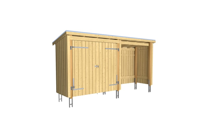 PLUS Nordic Multi Puutarhavaja 4,7 m² - 2 moduulia tuplaovel - Harmaa - Piha & ulkoaltaat - Lasiterassi & pihamökki - Mökit - Vierasmökki