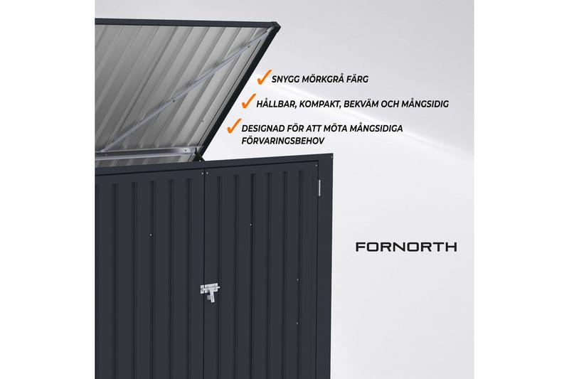 Fornorth Jätesuoja 173x101x131 cm - Tummanharmaa - Piha & ulkoaltaat - Lasiterassi & pihamökki - Varastot & liiterit - Roskakatos
