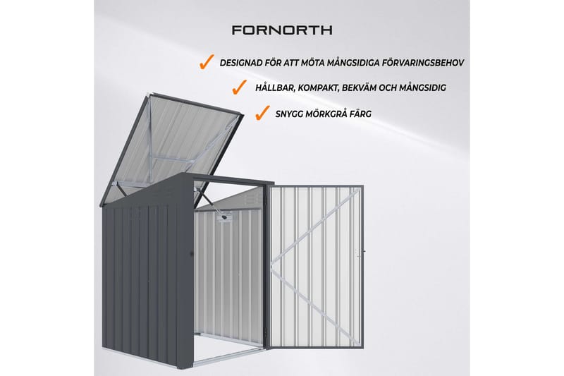 Fornorth Jätesuoja 98x101x131 cm - Valkoinen - Piha & ulkoaltaat - Lasiterassi & pihamökki - Varastot & liiterit - Roskakatos