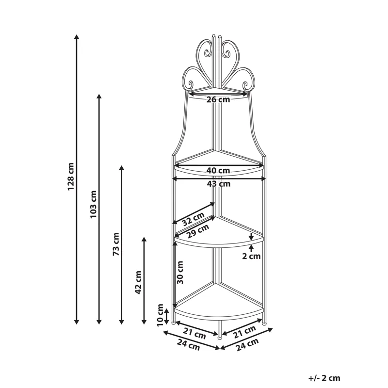 Hylly ulos Favara 43 cm - Musta/monivärinen - Piha & ulkoaltaat - Lasiterassi & pihamökki - Varastot & liiterit - Varastot