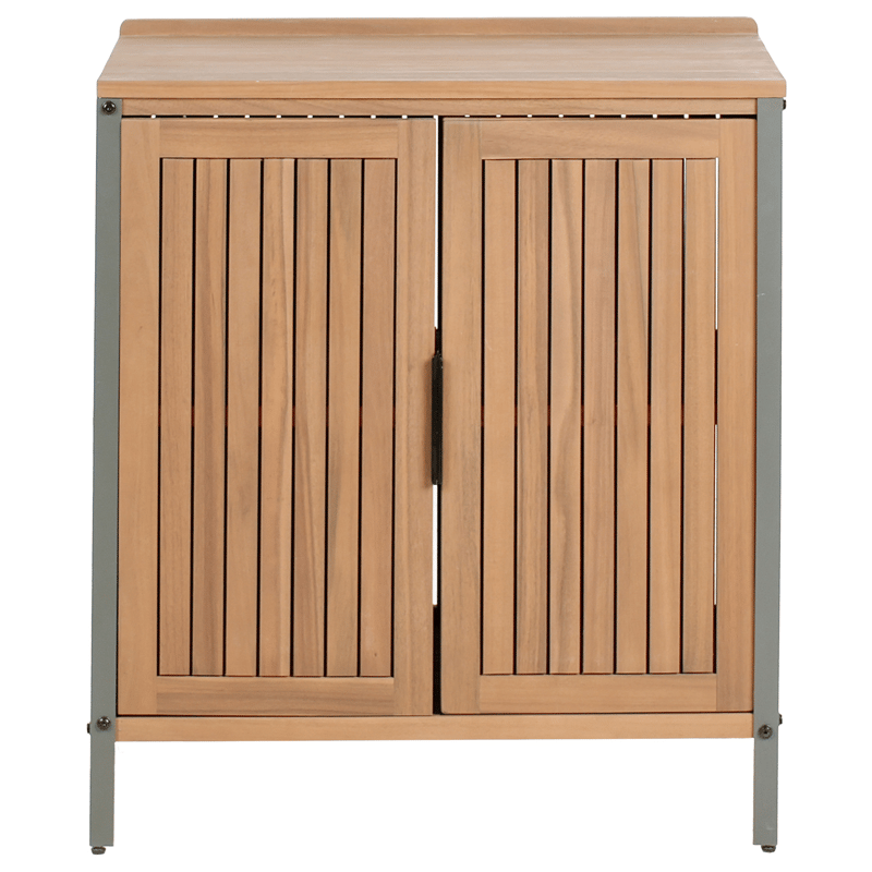 Keittiökaappi ulkokäyttöön Ivrea akaasiapuu - Ruskea/harmaa - Piha & ulkoaltaat - Grillaus - Ulkokeittiö - Valmis ulkokeittiö