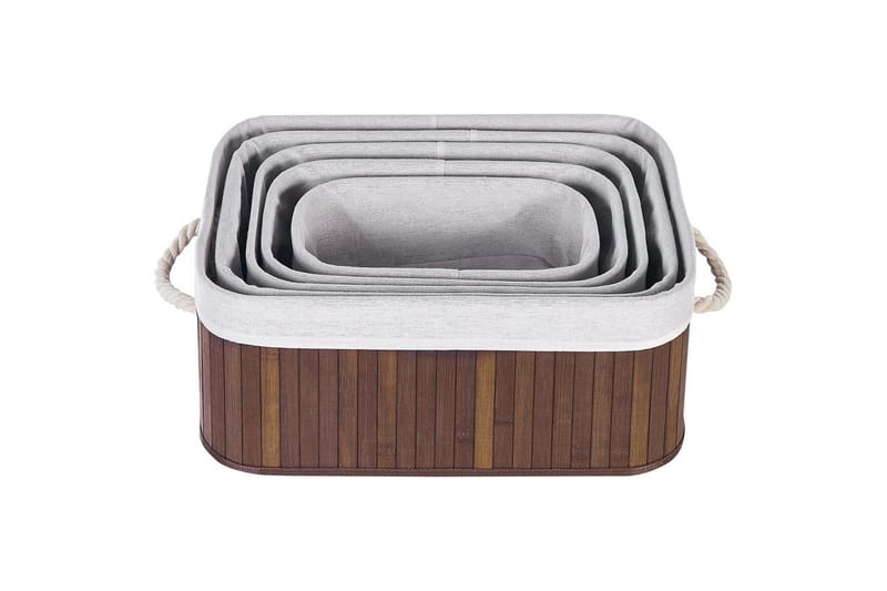 Kori Talpe 5 kappaletta Ruskea/Valkoinen - Ruskea/Valkoinen - Säilytys - Piensäilytys - Säilytyskorit - Punottu kori & rottinkikori