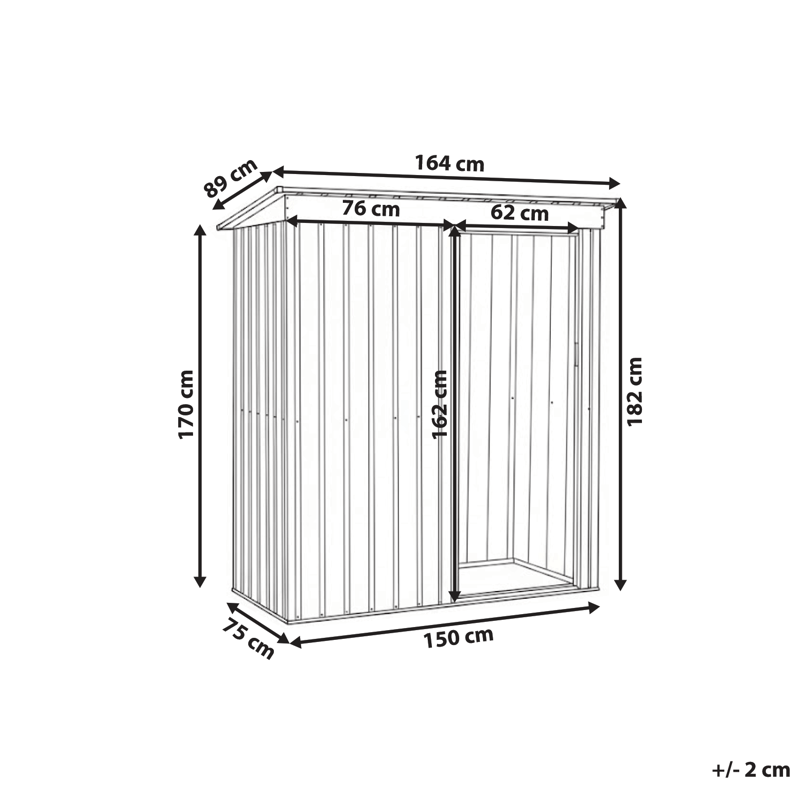 Puutarhavaja Aisone 89x150 cm - Harmaa/Valkoinen - Piha & ulkoaltaat - Lasiterassi & pihamökki - Varastot & liiterit - Työkaluvaja