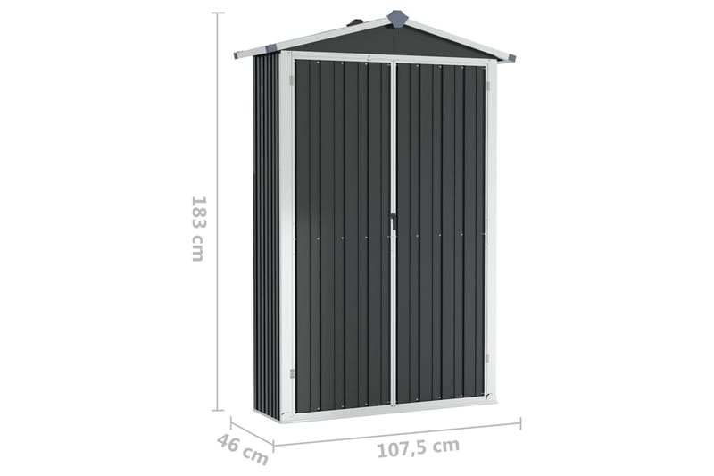 Puutarhavaja antrasiitti 107,5x46x183 cm galvanoitu teräs - Antrasiitti - Piha & ulkoaltaat - Lasiterassi & pihamökki - Varastot & liiterit - Varastot