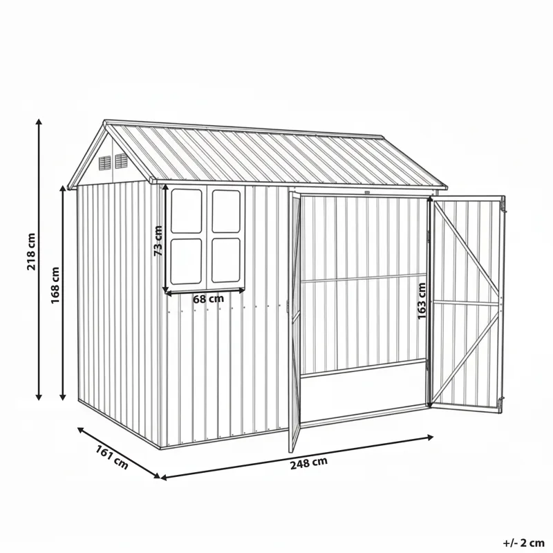 Puutarhavaja Nocciano 161x248 cm - Ruskea/Harmaa - Piha & ulkoaltaat - Lasiterassi & pihamökki - Varastot & liiterit - Varastot
