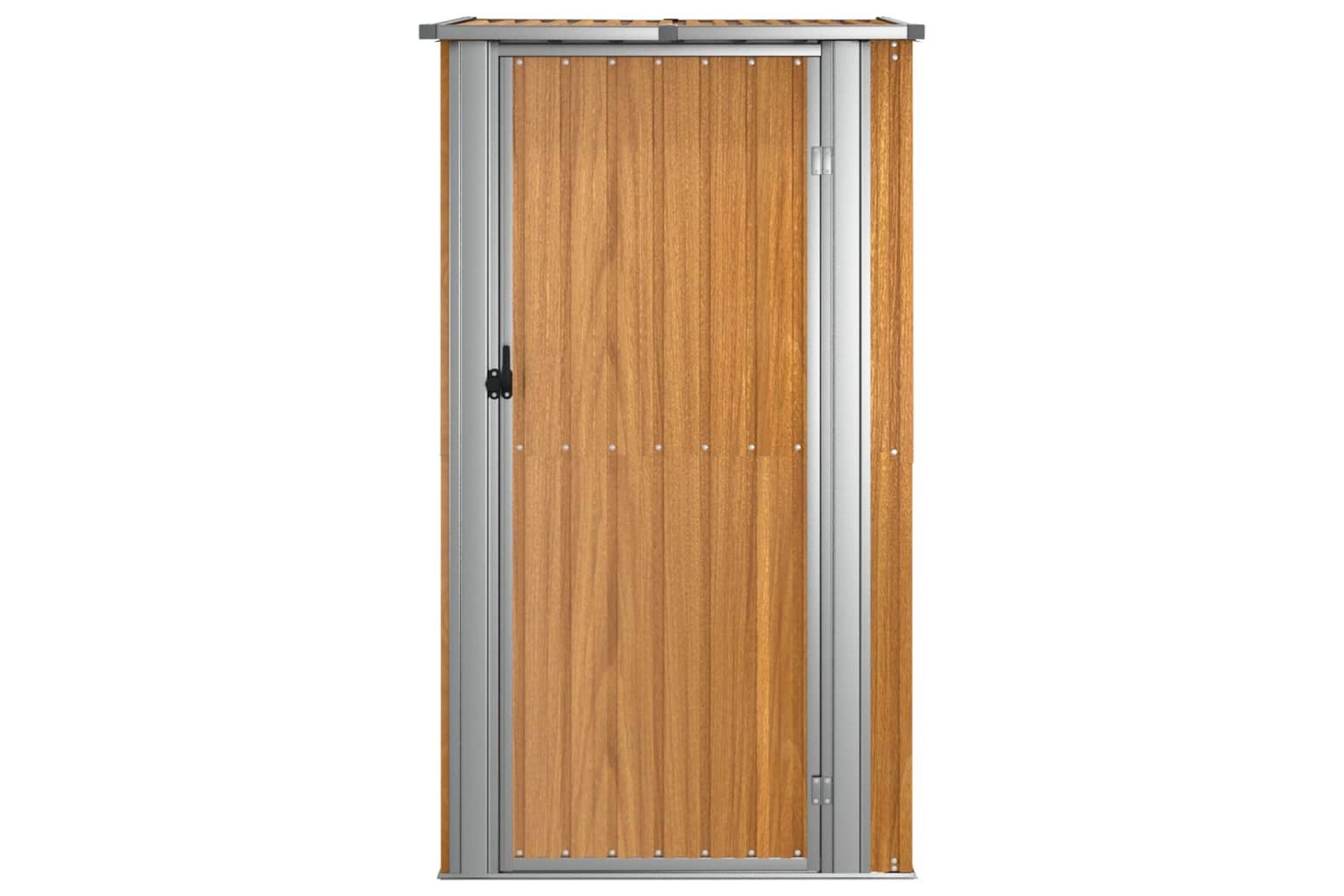 Puutarhavaja ruskea 118,5x97x209,5 cm galvanoitu teräs - Ruskea - Piha & ulkoaltaat - Lasiterassi & pihamökki - Varastot & liiterit - Varastot