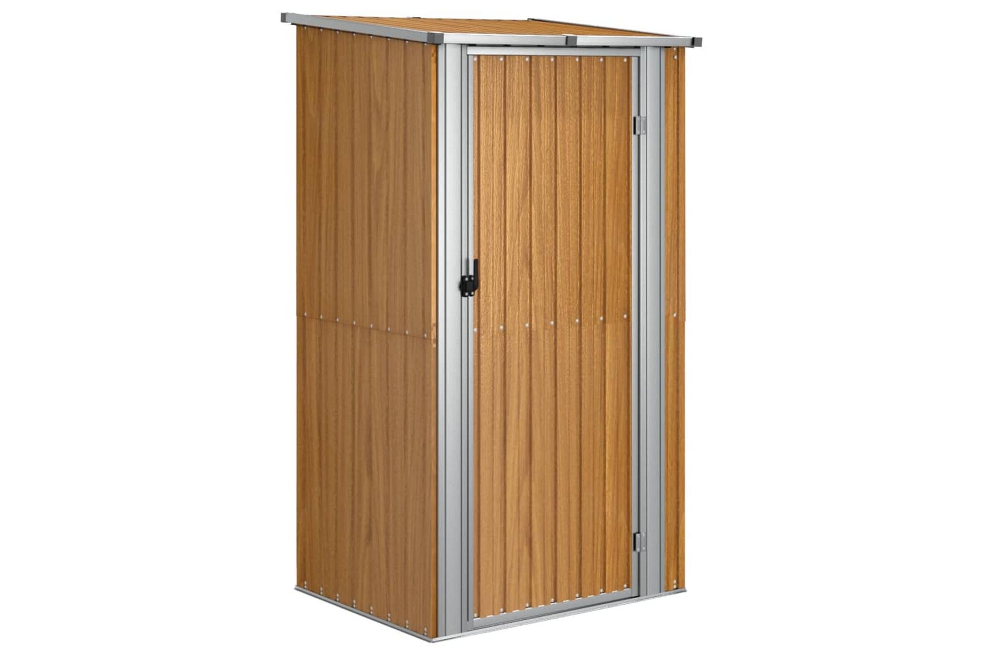 Puutarhavaja ruskea 118,5x97x209,5 cm galvanoitu teräs - Ruskea - Piha & ulkoaltaat - Lasiterassi & pihamökki - Varastot & liiterit - Varastot