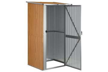 Puutarhavaja ruskea 118,5x97x209,5 cm galvanoitu teräs - Ruskea - Piha & ulkoaltaat - Lasiterassi & pihamökki - Varastot & liiterit - Varastot