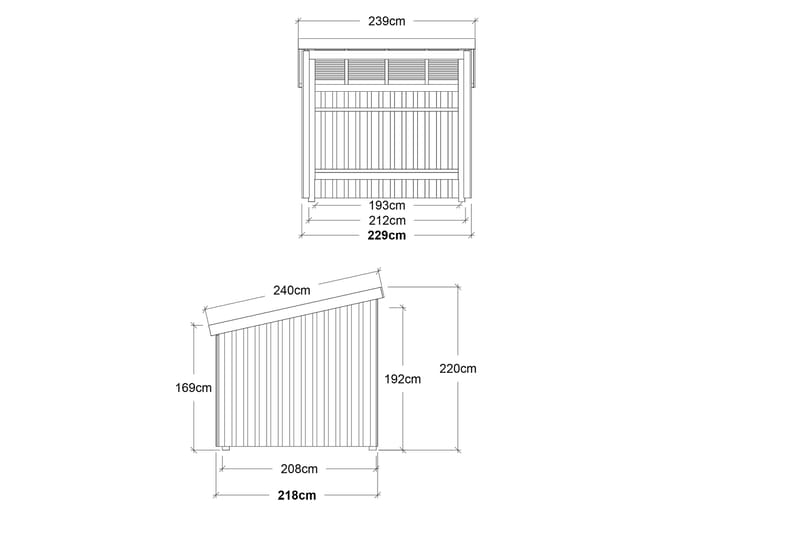 PLUS Nordic Pyörävaja 5 m² - 1 Moduuli Avoin - Harmaa - Pyörävaja & pyöräteline