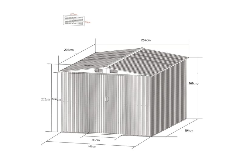 Työkaluvaja 5,3 m² | Kaksinkertainen liukuovi | Peruspakkaus mukana - Piha & ulkoaltaat - Lasiterassi & pihamökki - Varastot & liiterit - Työkaluvaja