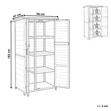 Työkaluvaja Arsego 67x96 cm - Ruskea - Piha & ulkoaltaat - Lasiterassi & pihamökki - Varastot & liiterit - Varastot