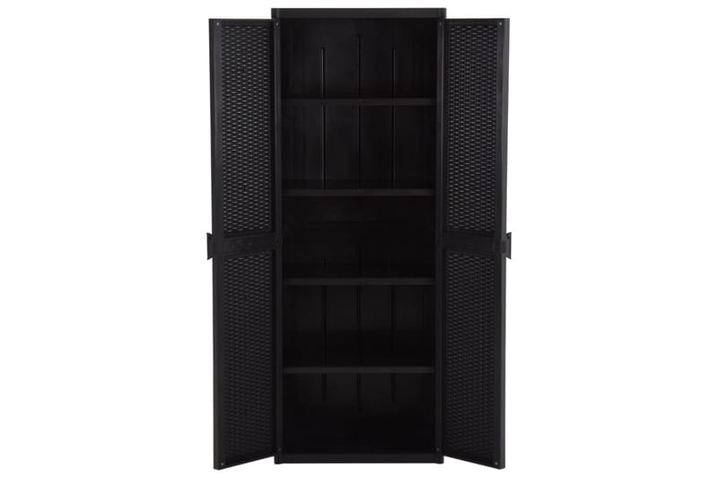 Puutarhan varastokaappi musta 65x45x172 cm PP - Musta - Piha & ulkoaltaat - Lasiterassi & pihamökki - Varastot & liiterit - Työkaluvaja