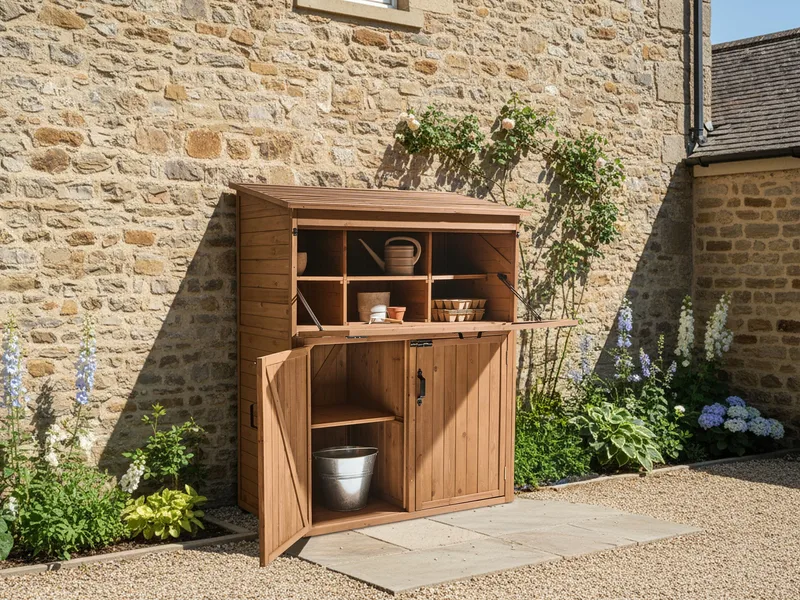 Työkaluvaja Toffia 127 cm 66 cm - Ruskea - Piha & ulkoaltaat - Lasiterassi & pihamökki - Varastot & liiterit - Varastot
