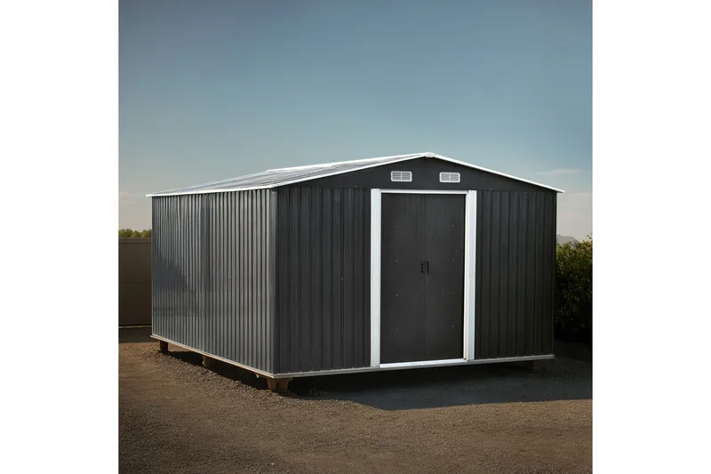 Varasto ja työkaluvaja 12,5 m² | Kaksinkertainen liukuovi | Peruspakkaus mukana - Piha & ulkoaltaat - Lasiterassi & pihamökki - Varastot & liiterit - Työkaluvaja