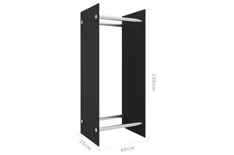 Polttopuuteline musta 40x35x100 cm karkaistu lasi - Piha & ulkoaltaat - Lasiterassi & pihamökki - Varastot & liiterit - Varastot