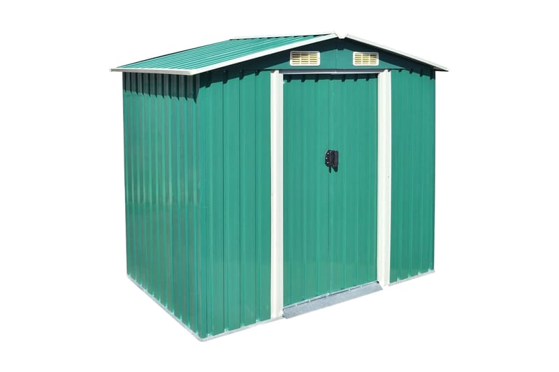 Puutarhan varastovaja Metalli 204x132x186 cm Vihreä - Vihreä - Piha & ulkoaltaat - Lasiterassi & pihamökki - Varastot & liiterit - Varastot