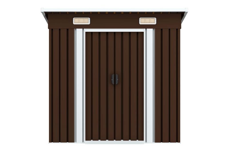 Puutarhan varastovaja ruskea 194x121x181 cm teräs - Ruskea - Piha & ulkoaltaat - Lasiterassi & pihamökki - Varastot & liiterit - Varastot