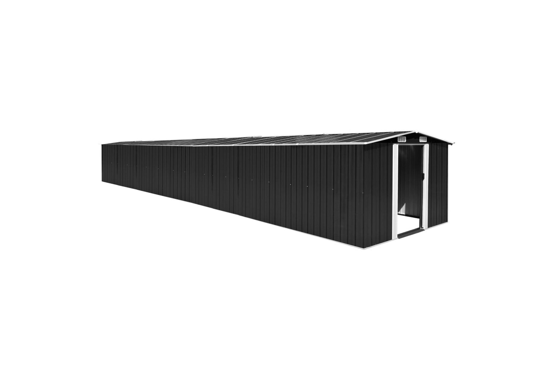 Puutarhavaja antrasiitti 257x990x181 cm galvanoitu teräs - Piha & ulkoaltaat - Lasiterassi & pihamökki - Varastot & liiterit - Varastot