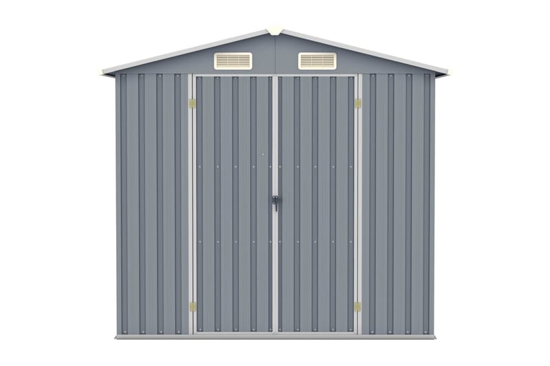 Puutarhavaja harmaa 205x129x183 cm galvanoitu teräs - Harmaa - Piha & ulkoaltaat - Lasiterassi & pihamökki - Varastot & liiterit - Varastot