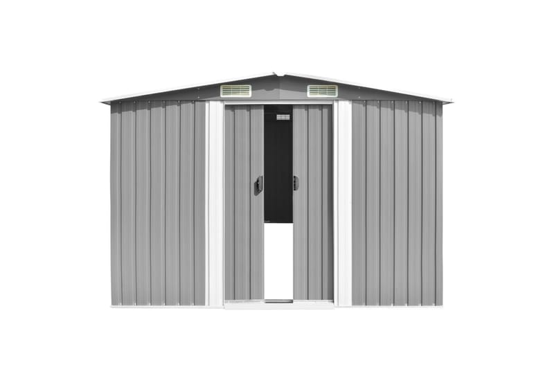 Puutarhavaja harmaa 257x990x181 cm galvanoitu teräs - Harmaa - Piha & ulkoaltaat - Lasiterassi & pihamökki - Varastot & liiterit - Varastot