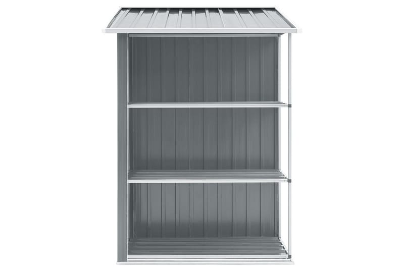 Puutarhavaja telineellä harmaa 205x130x183 cm rauta - Harmaa - Piha & ulkoaltaat - Lasiterassi & pihamökki - Varastot & liiterit - Varastot