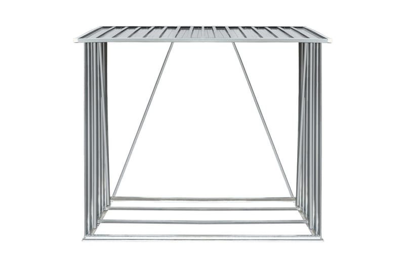 Puuvaja galvanoitu teräs 163x83x154 cm harmaa - Harmaa - Piha & ulkoaltaat - Lasiterassi & pihamökki - Varastot & liiterit - Varastot