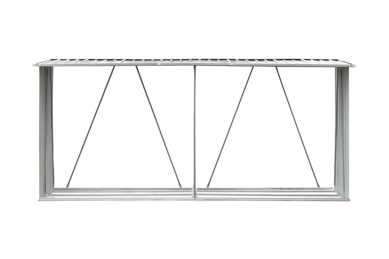 Puuvaja galvanoitu teräs 330x84x152 cm harmaa - Harmaa - Piha & ulkoaltaat - Lasiterassi & pihamökki - Varastot & liiterit - Varastot