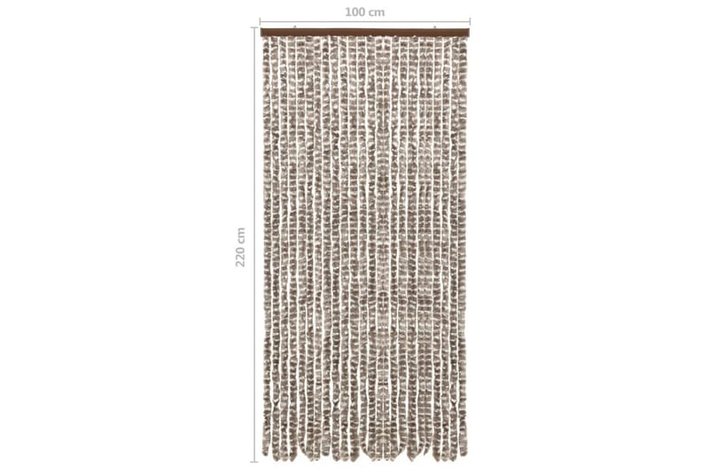 Hyönteisverho harmaanruskea ja valkoinen 100x220 cm Chenille - Taupe - Piha & ulkoaltaat - Piha-alue - Puutarhakoristeet & pihatarvikkeet - Hyttysverkko