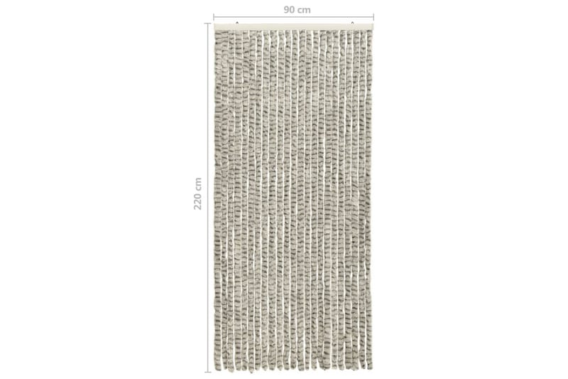 Hyönteisverho vaalean- ja tummanharmaa 90x220 cm Chenille - Harmaa - Piha & ulkoaltaat - Piha-alue - Puutarhakoristeet & pihatarvikkeet - Hyttysverkko