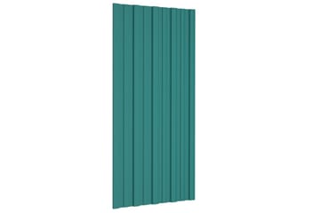 Kattopaneeli 12 kpl galvanoitu teräs vihreä 100x45 cm - Piha & ulkoaltaat - Piha-alue - Puutarhakoristeet & pihatarvikkeet - Ovikatos