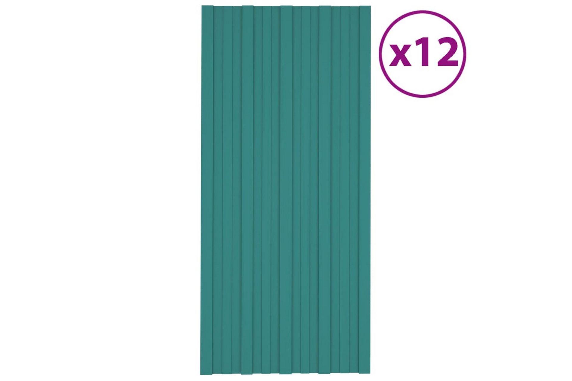 Kattopaneeli 12 kpl galvanoitu teräs vihreä 100x45 cm - Piha & ulkoaltaat - Piha-alue - Puutarhakoristeet & pihatarvikkeet - Ovikatos