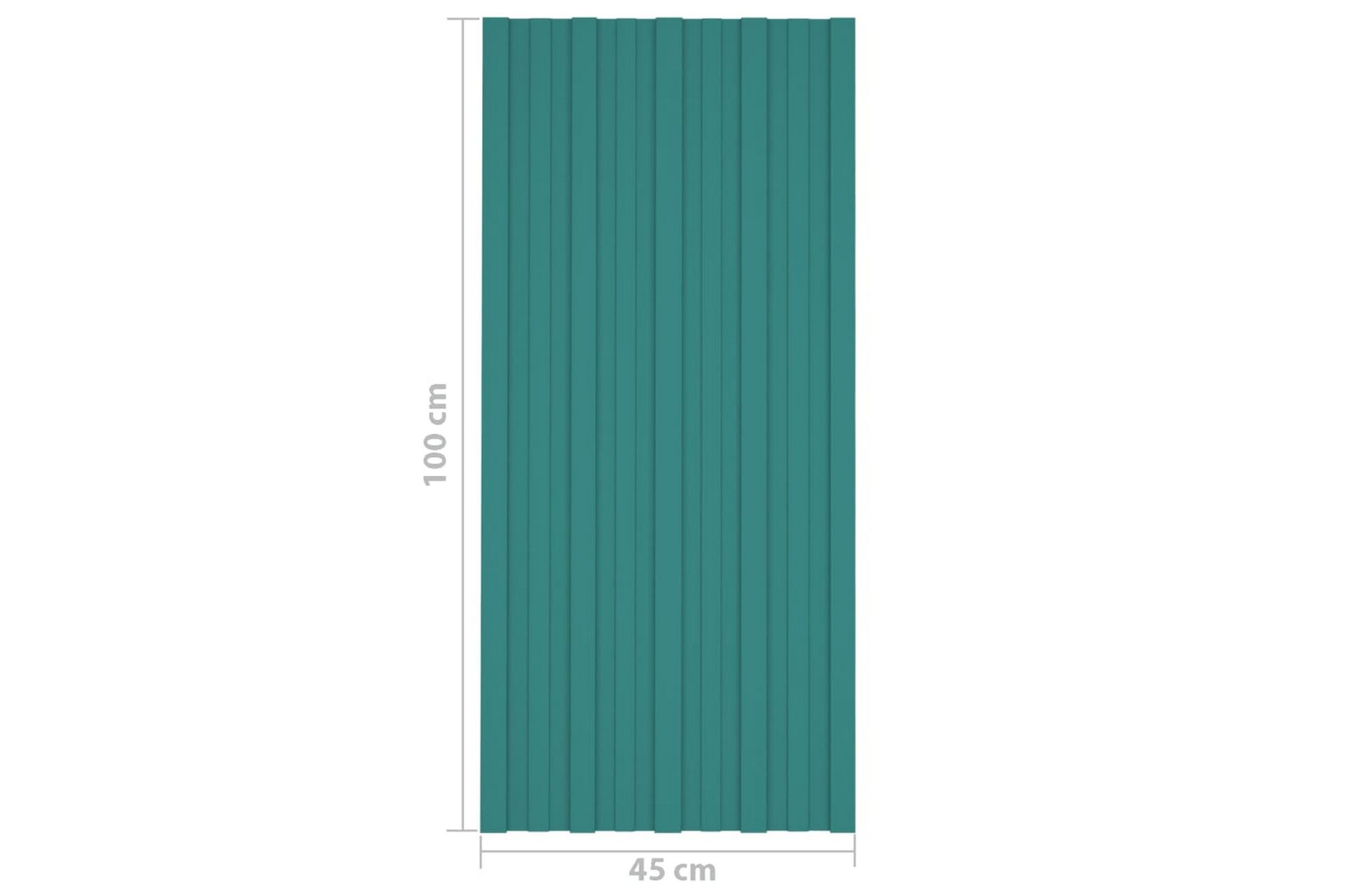 Kattopaneeli 12 kpl galvanoitu teräs vihreä 100x45 cm - Piha & ulkoaltaat - Piha-alue - Puutarhakoristeet & pihatarvikkeet - Ovikatos