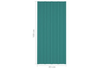 Kattopaneeli 12 kpl galvanoitu teräs vihreä 100x45 cm - Piha & ulkoaltaat - Piha-alue - Puutarhakoristeet & pihatarvikkeet - Ovikatos