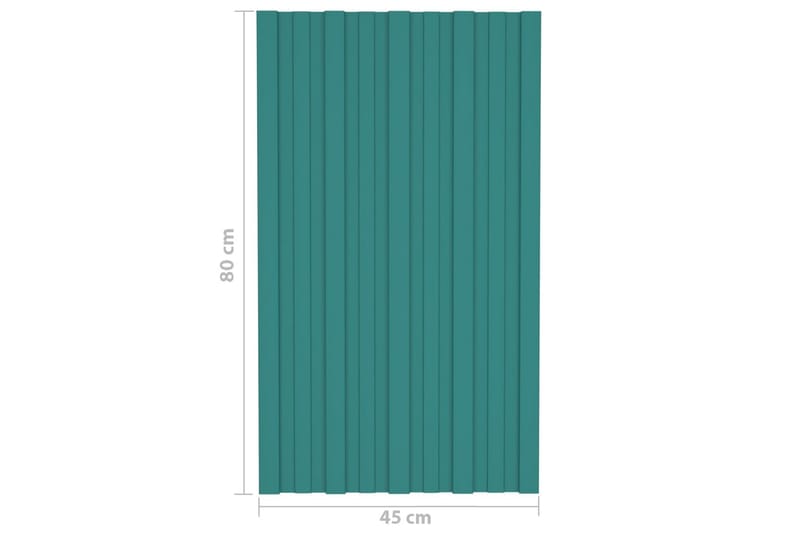 Kattopaneeli 12 kpl galvanoitu teräs vihreä 80x45 cm - Piha & ulkoaltaat - Piha-alue - Puutarhakoristeet & pihatarvikkeet - Ovikatos