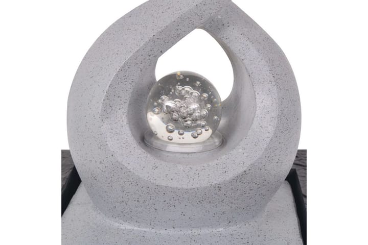 Suihkulähde LED-valolla sisäkäyttöön polyresiini - Harmaa - Suihkulähde sisälle & pöytäsuihkulähde