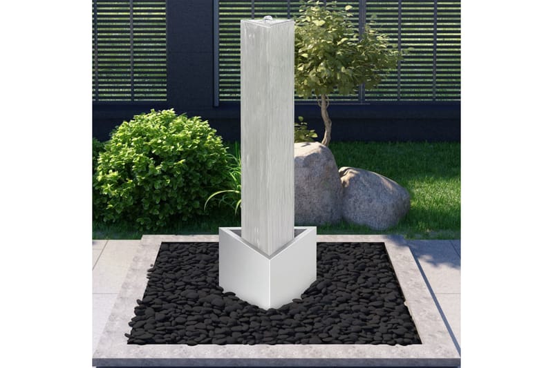 Puutarhan suihkulähde hopea 37,7x32,6x110 cm - Piha & ulkoaltaat - Piha-alue - Puutarhakoristeet & pihatarvikkeet - Lampi & suihkulähde - Puutarhasuihkulähde