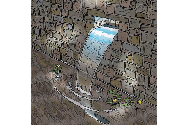 Ubbink Nevada-vesiputous 30 cm ruostumaton teräs - Vesiputous lampi