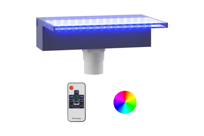 Vesiputous RGB LED-valoilla akryyli 30 cm - Läpinäkyvä - Piha & ulkoaltaat - Piha-alue - Puutarhakoristeet & pihatarvikkeet - Lampi & suihkulähde - Vesiputous lampi