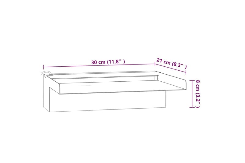Vesiputous RGB LED-valoilla ruostumaton teräs 30 cm - Hopea - Piha & ulkoaltaat - Piha-alue - Puutarhakoristeet & pihatarvikkeet - Lampi & suihkulähde - Vesiputous lampi