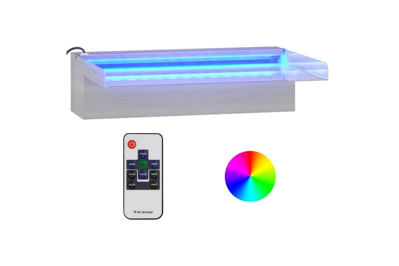 Vesiputous RGB LED-valoilla ruostumaton teräs 30 cm - Hopea - Piha & ulkoaltaat - Piha-alue - Puutarhakoristeet & pihatarvikkeet - Lampi & suihkulähde - Vesiputous lampi
