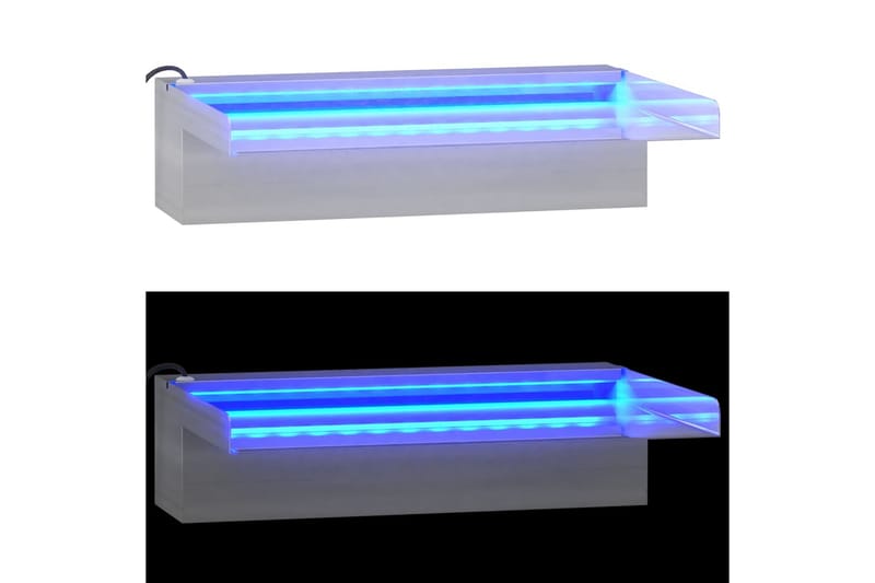 Vesiputous RGB LED-valoilla ruostumaton teräs 30 cm - Hopea - Piha & ulkoaltaat - Piha-alue - Puutarhakoristeet & pihatarvikkeet - Lampi & suihkulähde - Vesiputous lampi
