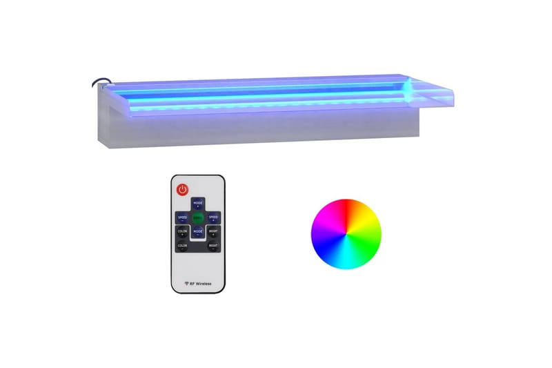 Vesiputous RGB LED-valoilla ruostumaton teräs 45 cm - Hopea - Piha & ulkoaltaat - Piha-alue - Puutarhakoristeet & pihatarvikkeet - Lampi & suihkulähde - Vesiputous lampi