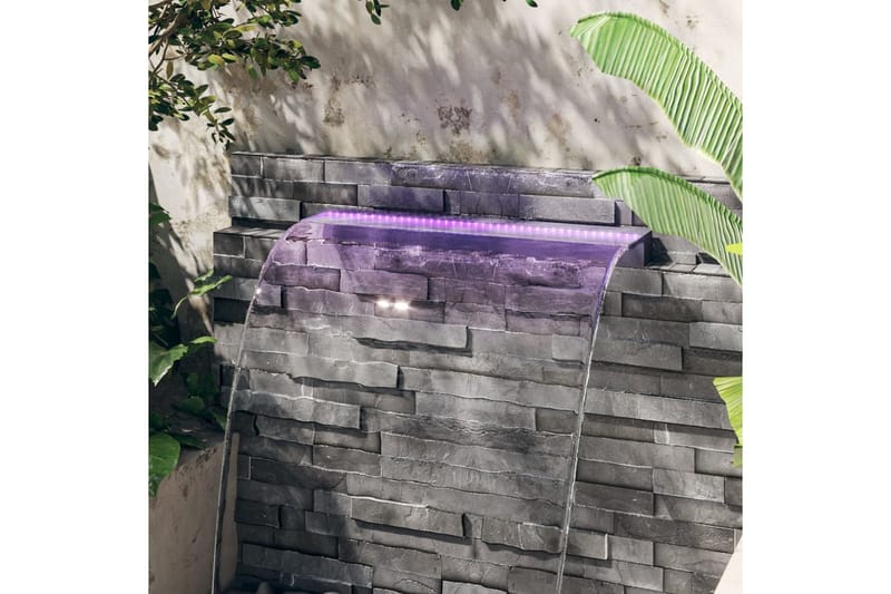 Vesiputous RGB LED-valoilla akryyli 108 cm - Läpinäkyvä - Piha & ulkoaltaat - Piha-alue - Puutarhakoristeet & pihatarvikkeet - Lampi & suihkulähde - Vesiputous lampi